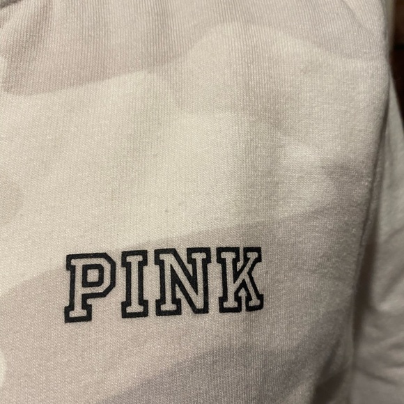 PINK Victoria Secret White & Gray Zip Up Hoodie - Picture 3 of 14